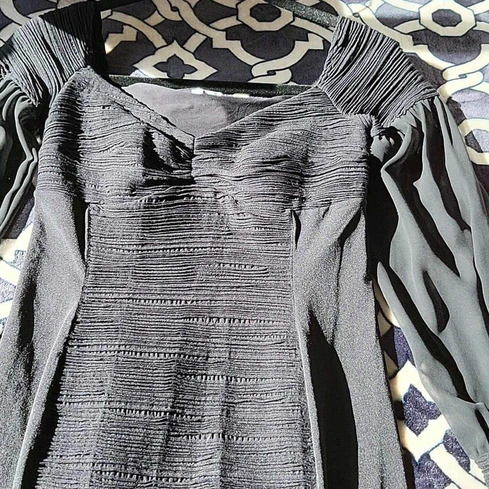 Wolford women's spandex black dress, with see thru sleeves, size S. Black - Picture 9 of 15